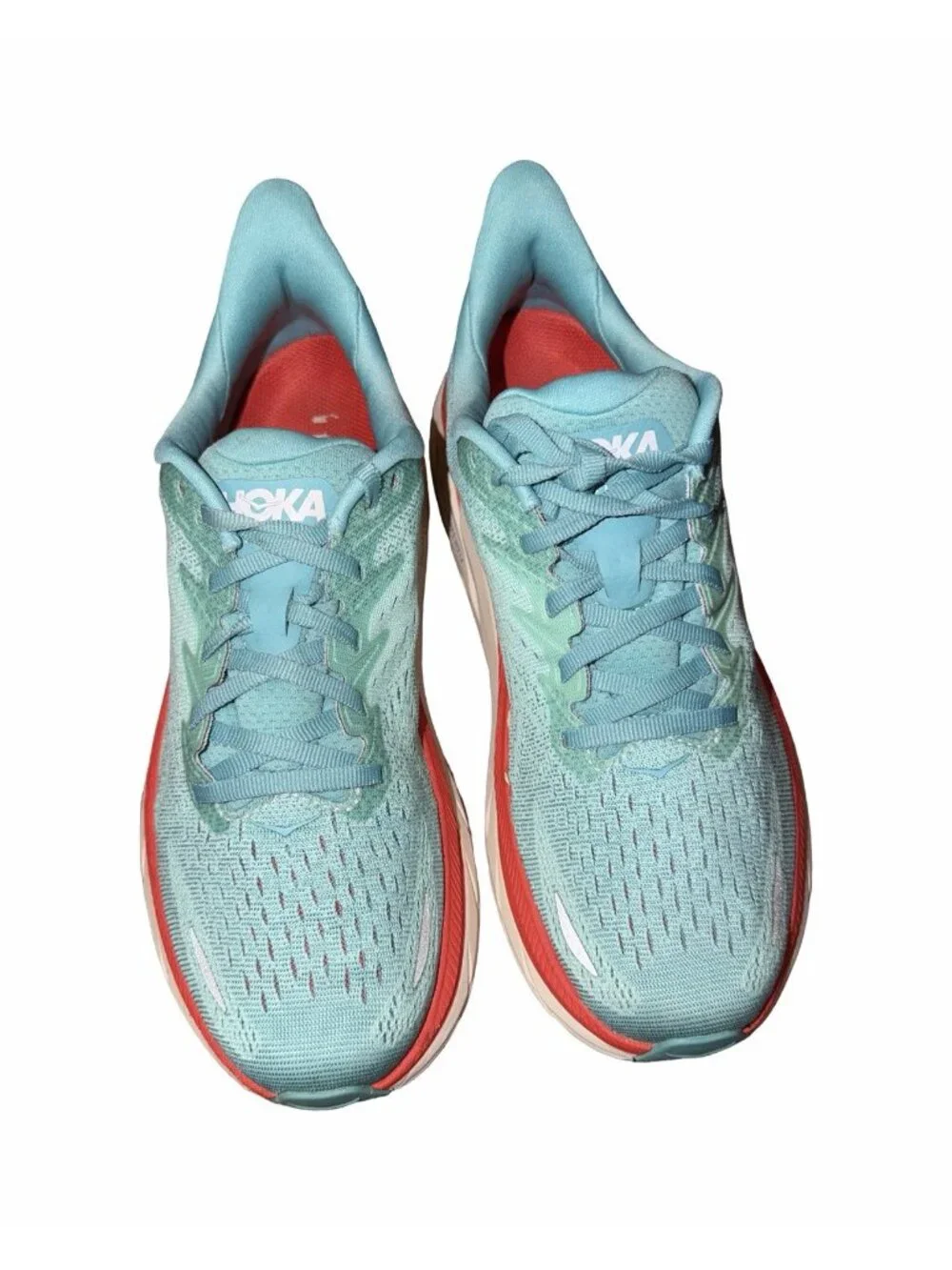Hoka One One Women's Clifton 8 Running Shoes Sz 8 B Aqua Blue  Running Workout